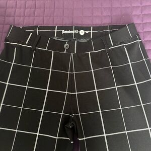 Betabrand Womens Black Checkered Pants